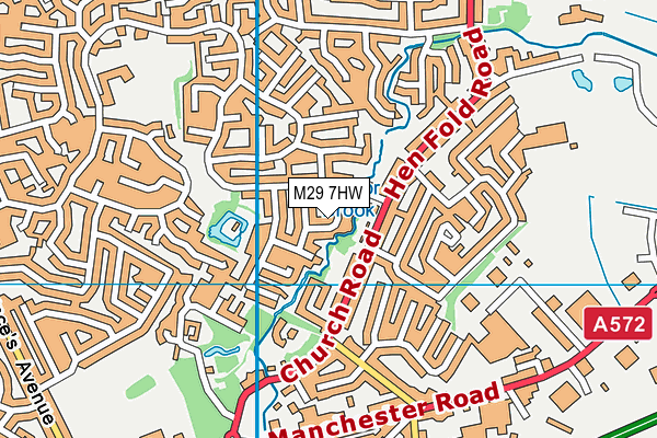 M29 7HW map - OS VectorMap District (Ordnance Survey)