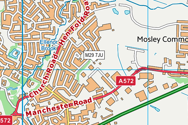 M29 7JU map - OS VectorMap District (Ordnance Survey)