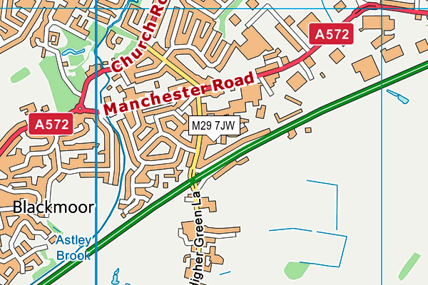 M29 7JW map - OS VectorMap District (Ordnance Survey)