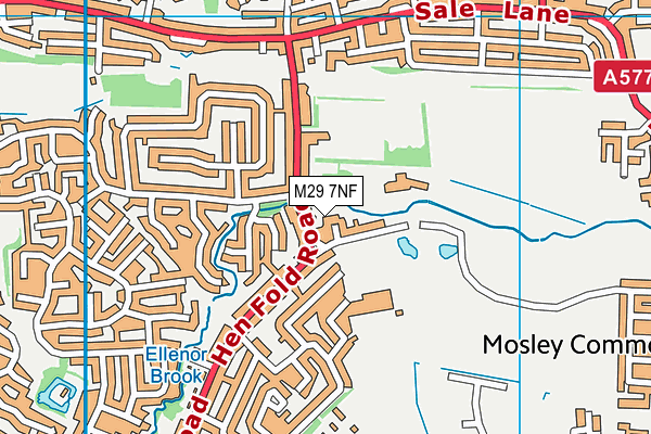 M29 7NF map - OS VectorMap District (Ordnance Survey)