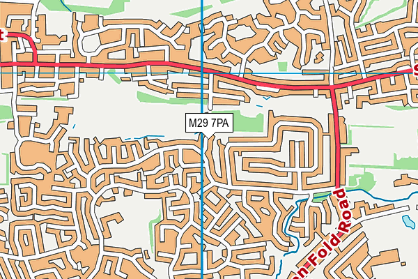 M29 7PA map - OS VectorMap District (Ordnance Survey)