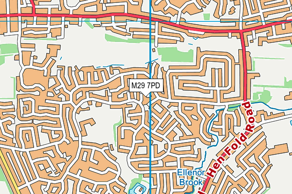 M29 7PD map - OS VectorMap District (Ordnance Survey)