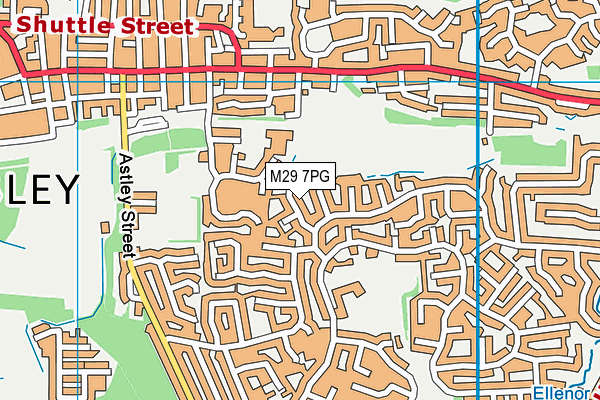 M29 7PG map - OS VectorMap District (Ordnance Survey)