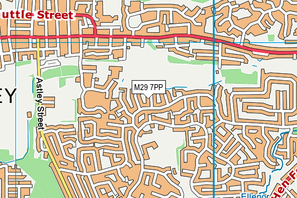 M29 7PP map - OS VectorMap District (Ordnance Survey)