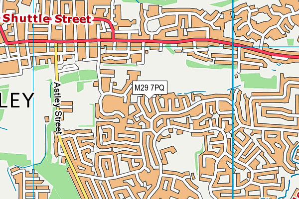 M29 7PQ map - OS VectorMap District (Ordnance Survey)