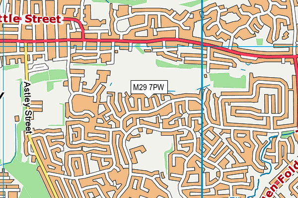 M29 7PW map - OS VectorMap District (Ordnance Survey)