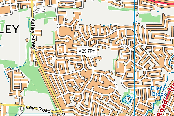 M29 7PY map - OS VectorMap District (Ordnance Survey)