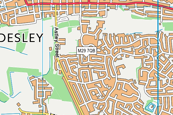 M29 7QB map - OS VectorMap District (Ordnance Survey)