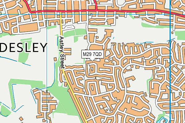 M29 7QD map - OS VectorMap District (Ordnance Survey)