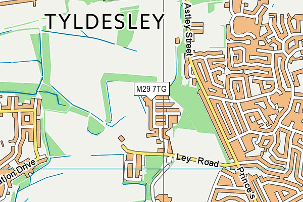 M29 7TG map - OS VectorMap District (Ordnance Survey)