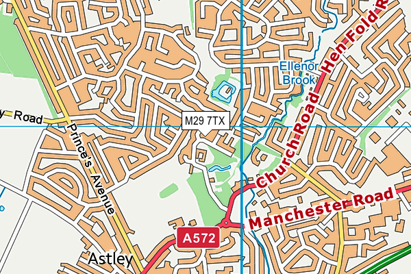 M29 7TX map - OS VectorMap District (Ordnance Survey)