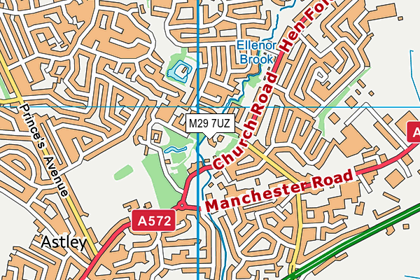 M29 7UZ map - OS VectorMap District (Ordnance Survey)