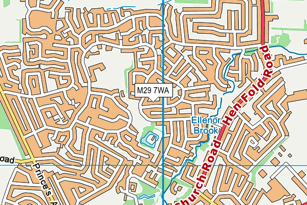 M29 7WA map - OS VectorMap District (Ordnance Survey)