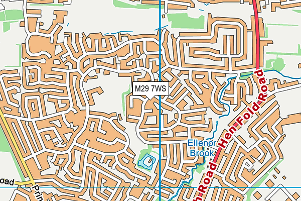 M29 7WS map - OS VectorMap District (Ordnance Survey)