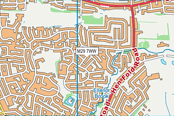 M29 7WW map - OS VectorMap District (Ordnance Survey)