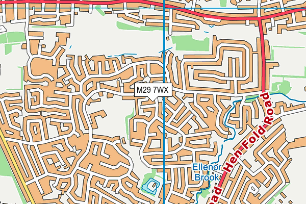 M29 7WX map - OS VectorMap District (Ordnance Survey)