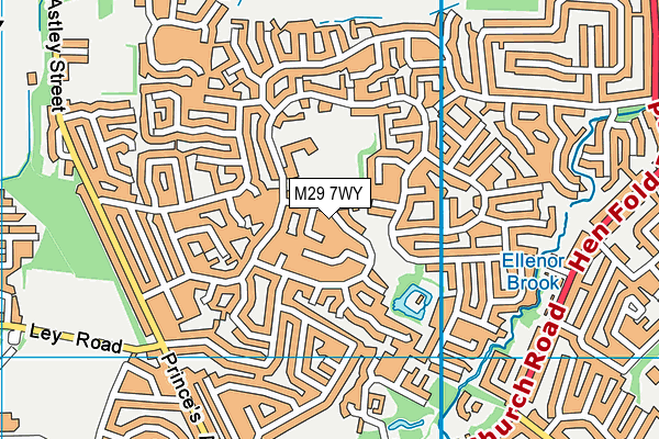 M29 7WY map - OS VectorMap District (Ordnance Survey)
