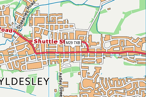 M29 7XB map - OS VectorMap District (Ordnance Survey)