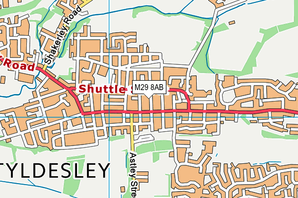 M29 8AB map - OS VectorMap District (Ordnance Survey)