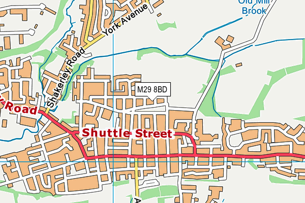 M29 8BD map - OS VectorMap District (Ordnance Survey)