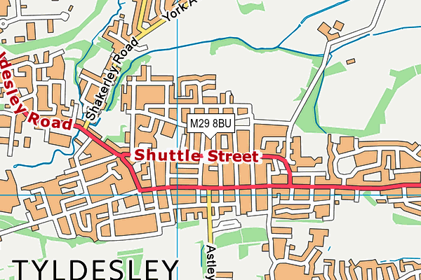 M29 8BU map - OS VectorMap District (Ordnance Survey)