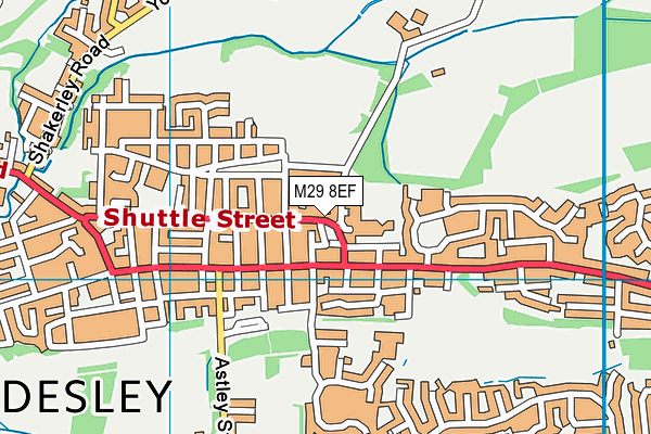 M29 8EF map - OS VectorMap District (Ordnance Survey)