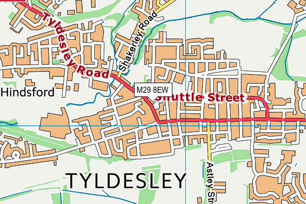 Puregym (Tyldesley) map (M29 8EW) - OS VectorMap District (Ordnance Survey)