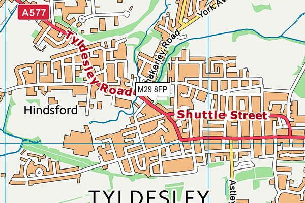 M29 8FP map - OS VectorMap District (Ordnance Survey)