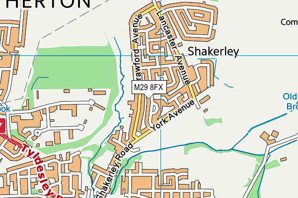 M29 8FX map - OS VectorMap District (Ordnance Survey)