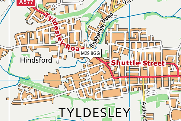 M29 8GG map - OS VectorMap District (Ordnance Survey)