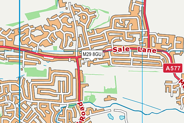 M29 8GU map - OS VectorMap District (Ordnance Survey)