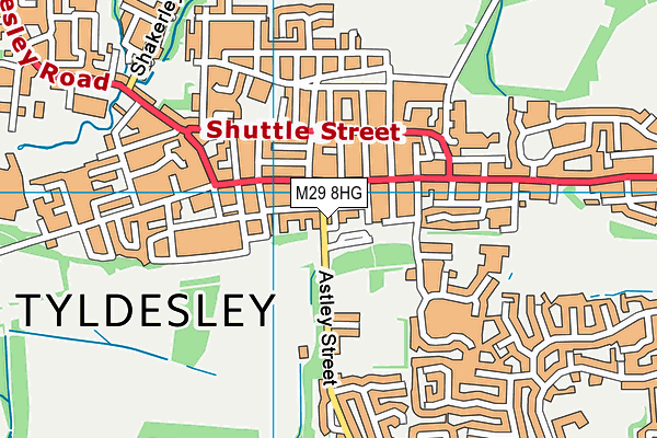 Tyldesley Rufc map (M29 8HG) - OS VectorMap District (Ordnance Survey)