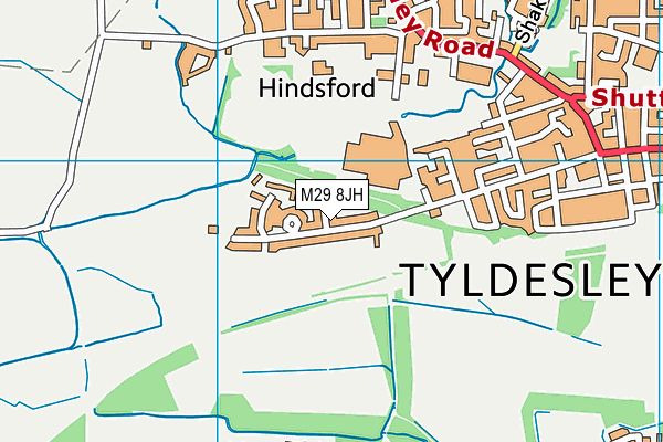 Hindsford Afc map (M29 8JH) - OS VectorMap District (Ordnance Survey)