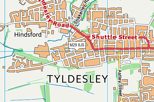 M29 8JS map - OS VectorMap District (Ordnance Survey)