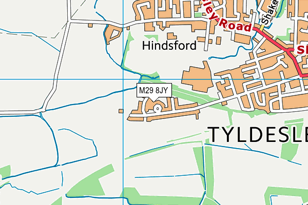 M29 8JY map - OS VectorMap District (Ordnance Survey)