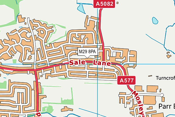 M29 8PA map - OS VectorMap District (Ordnance Survey)