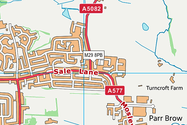 M29 8PB map - OS VectorMap District (Ordnance Survey)