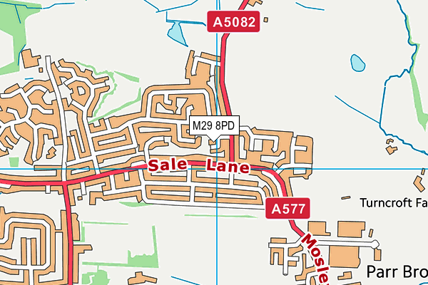 M29 8PD map - OS VectorMap District (Ordnance Survey)