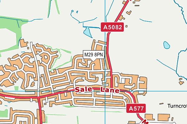 M29 8PN map - OS VectorMap District (Ordnance Survey)