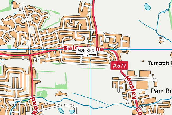 M29 8PX map - OS VectorMap District (Ordnance Survey)