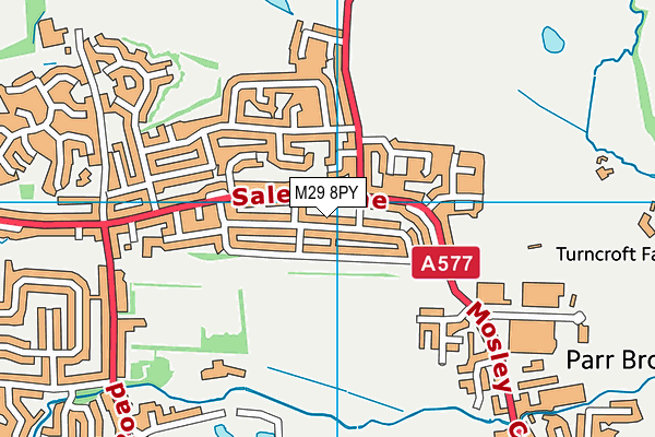 M29 8PY map - OS VectorMap District (Ordnance Survey)