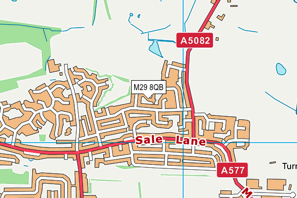 M29 8QB map - OS VectorMap District (Ordnance Survey)