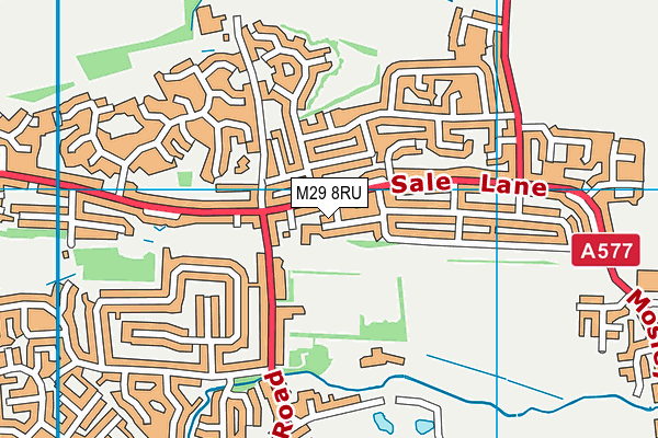 M29 8RU map - OS VectorMap District (Ordnance Survey)