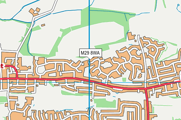 M29 8WA map - OS VectorMap District (Ordnance Survey)