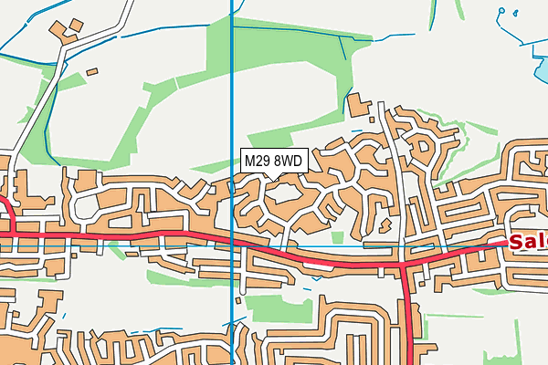 M29 8WD map - OS VectorMap District (Ordnance Survey)