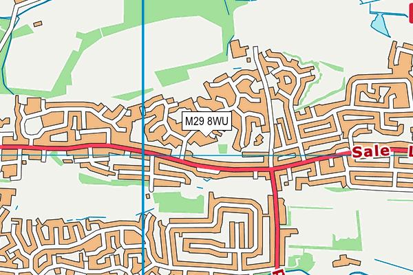 M29 8WU map - OS VectorMap District (Ordnance Survey)