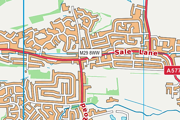 M29 8WW map - OS VectorMap District (Ordnance Survey)