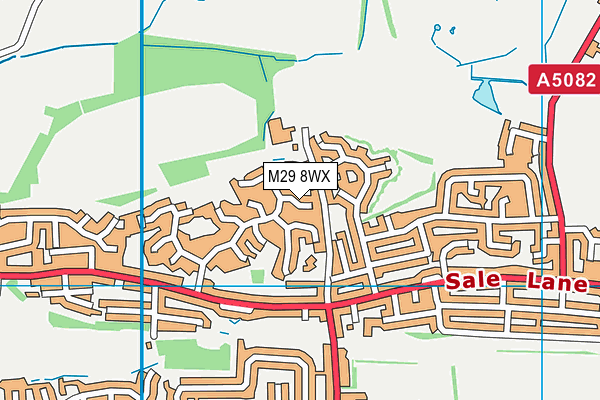 M29 8WX map - OS VectorMap District (Ordnance Survey)