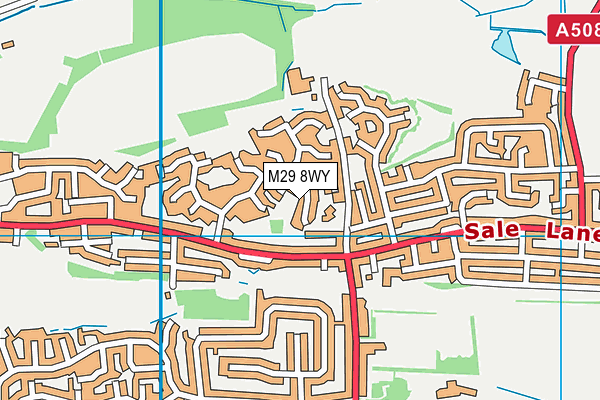 M29 8WY map - OS VectorMap District (Ordnance Survey)