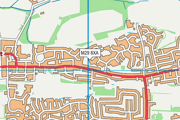 M29 8XA map - OS VectorMap District (Ordnance Survey)